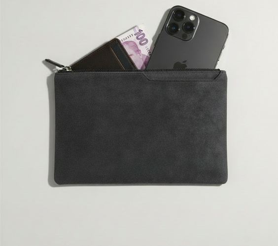 Khangri Erkek Alkantara El Çantası Runic Creative Products